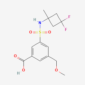 3-[(3,3-Difluoro-1-methylcyclobutyl)sulfamoyl]-5-(methoxymethyl)benzoic acid
