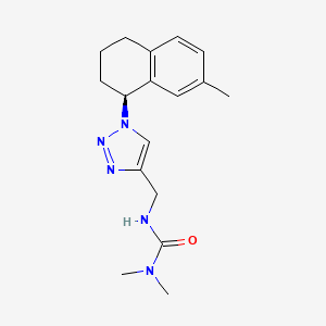 molecular formula C17H23N5O B7449360 1,1-dimethyl-3-[[1-[(1S)-7-methyl-1,2,3,4-tetrahydronaphthalen-1-yl]triazol-4-yl]methyl]urea 