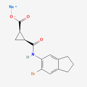 sodium;(1R,2S)-2-[(6-bromo-2,3-dihydro-1H-inden-5-yl)carbamoyl]cyclopropane-1-carboxylate