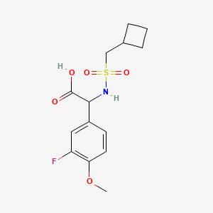 molecular formula C14H18FNO5S B7449401 2-(Cyclobutylmethylsulfonylamino)-2-(3-fluoro-4-methoxyphenyl)acetic acid 