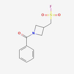 molecular formula C11H12FNO3S B7449404 (1-Benzoylazetidin-3-yl)methanesulfonyl fluoride 