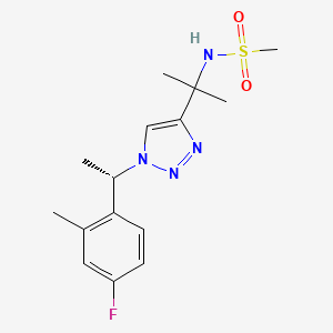 molecular formula C15H21FN4O2S B7449414 N-[2-[1-[(1S)-1-(4-fluoro-2-methylphenyl)ethyl]triazol-4-yl]propan-2-yl]methanesulfonamide 