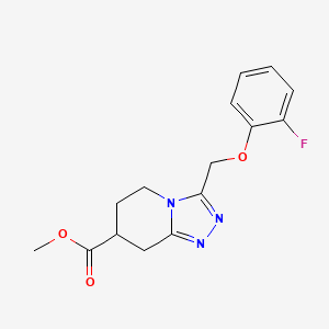 molecular formula C15H16FN3O3 B7449415 Methyl 3-[(2-fluorophenoxy)methyl]-5,6,7,8-tetrahydro-[1,2,4]triazolo[4,3-a]pyridine-7-carboxylate 