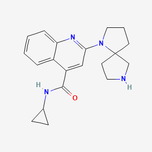 molecular formula C20H24N4O B7449423 N-cyclopropyl-2-(1,7-diazaspiro[4.4]nonan-1-yl)quinoline-4-carboxamide 