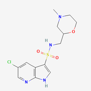 molecular formula C13H17ClN4O3S B7449449 5-chloro-N-[(4-methylmorpholin-2-yl)methyl]-1H-pyrrolo[2,3-b]pyridine-3-sulfonamide 