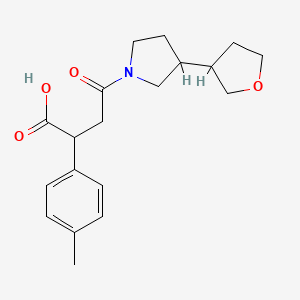 molecular formula C19H25NO4 B7449461 2-(4-Methylphenyl)-4-oxo-4-[3-(oxolan-3-yl)pyrrolidin-1-yl]butanoic acid 