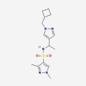 molecular formula C15H23N5O2S B7449465 N-[1-[1-(cyclobutylmethyl)pyrazol-4-yl]ethyl]-1,3-dimethylpyrazole-4-sulfonamide 