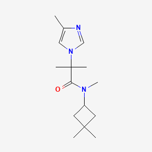 molecular formula C15H25N3O B7449497 N-(3,3-dimethylcyclobutyl)-N,2-dimethyl-2-(4-methylimidazol-1-yl)propanamide 