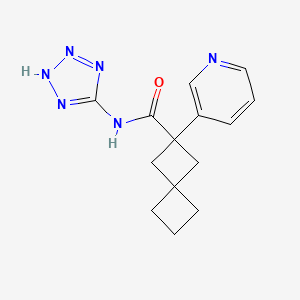 molecular formula C14H16N6O B7449518 2-pyridin-3-yl-N-(2H-tetrazol-5-yl)spiro[3.3]heptane-2-carboxamide 