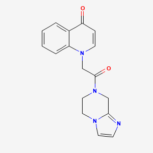 molecular formula C17H16N4O2 B7449546 1-[2-(6,8-dihydro-5H-imidazo[1,2-a]pyrazin-7-yl)-2-oxoethyl]quinolin-4-one 