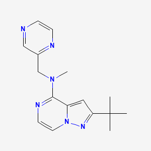 molecular formula C16H20N6 B7449554 2-tert-butyl-N-methyl-N-(pyrazin-2-ylmethyl)pyrazolo[1,5-a]pyrazin-4-amine 