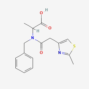 molecular formula C16H18N2O3S B7449567 2-[Benzyl-[2-(2-methyl-1,3-thiazol-4-yl)acetyl]amino]propanoic acid 