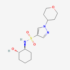 N-[(1S,2S)-2-hydroxycyclohexyl]-1-(oxan-4-yl)pyrazole-4-sulfonamide