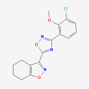 3-[3-(3-Chloro-2-methoxyphenyl)-1,2,4-oxadiazol-5-yl]-4,5,6,7-tetrahydro-1,2-benzoxazole