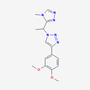 molecular formula C15H18N6O2 B7449596 3-[1-[4-(3,4-Dimethoxyphenyl)triazol-1-yl]ethyl]-4-methyl-1,2,4-triazole 