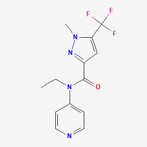 molecular formula C13H13F3N4O B7449608 N-ethyl-1-methyl-N-pyridin-4-yl-5-(trifluoromethyl)pyrazole-3-carboxamide 
