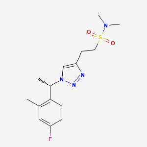 molecular formula C15H21FN4O2S B7449612 2-[1-[(1S)-1-(4-fluoro-2-methylphenyl)ethyl]triazol-4-yl]-N,N-dimethylethanesulfonamide 