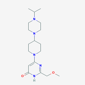 molecular formula C18H31N5O2 B7449613 2-(methoxymethyl)-4-[4-(4-propan-2-ylpiperazin-1-yl)piperidin-1-yl]-1H-pyrimidin-6-one 