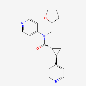 (1R,2R)-N-(oxolan-2-ylmethyl)-N,2-dipyridin-4-ylcyclopropane-1-carboxamide