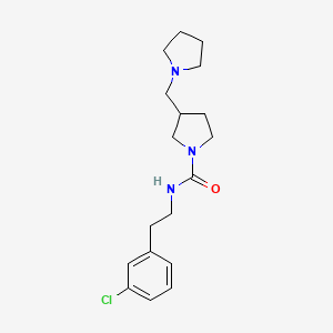 molecular formula C18H26ClN3O B7449635 N-[2-(3-chlorophenyl)ethyl]-3-(pyrrolidin-1-ylmethyl)pyrrolidine-1-carboxamide 