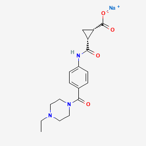 sodium;(1S,2R)-2-[[4-(4-ethylpiperazine-1-carbonyl)phenyl]carbamoyl]cyclopropane-1-carboxylate
