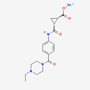 molecular formula C18H22N3NaO4 B7449640 sodium;(1S,2R)-2-[[4-(4-ethylpiperazine-1-carbonyl)phenyl]carbamoyl]cyclopropane-1-carboxylate 