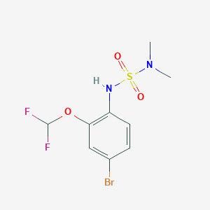 molecular formula C9H11BrF2N2O3S B7449658 4-Bromo-2-(difluoromethoxy)-1-(dimethylsulfamoylamino)benzene 
