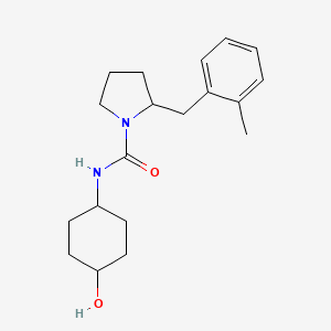 molecular formula C19H28N2O2 B7449681 N-(4-hydroxycyclohexyl)-2-[(2-methylphenyl)methyl]pyrrolidine-1-carboxamide 
