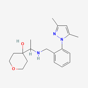 4-[1-[[2-(3,5-Dimethylpyrazol-1-yl)phenyl]methylamino]ethyl]oxan-4-ol