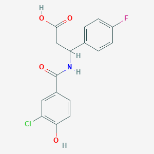 3-[(3-Chloro-4-hydroxybenzoyl)amino]-3-(4-fluorophenyl)propanoic acid
