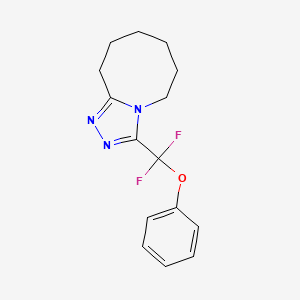 molecular formula C15H17F2N3O B7449737 3-[Difluoro(phenoxy)methyl]-5,6,7,8,9,10-hexahydro-[1,2,4]triazolo[4,3-a]azocine 