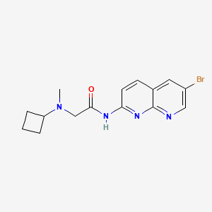 molecular formula C15H17BrN4O B7449749 N-(6-bromo-1,8-naphthyridin-2-yl)-2-[cyclobutyl(methyl)amino]acetamide 