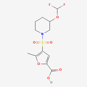 molecular formula C12H15F2NO6S B7449750 4-[3-(Difluoromethoxy)piperidin-1-yl]sulfonyl-5-methylfuran-2-carboxylic acid 