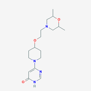 molecular formula C17H28N4O3 B7449765 4-[4-[2-(2,6-dimethylmorpholin-4-yl)ethoxy]piperidin-1-yl]-1H-pyrimidin-6-one 