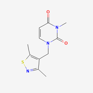molecular formula C11H13N3O2S B7449771 1-[(3,5-Dimethyl-1,2-thiazol-4-yl)methyl]-3-methylpyrimidine-2,4-dione 