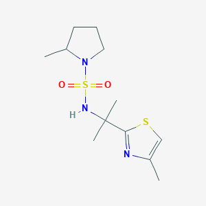 molecular formula C12H21N3O2S2 B7449776 2-methyl-N-[2-(4-methyl-1,3-thiazol-2-yl)propan-2-yl]pyrrolidine-1-sulfonamide 