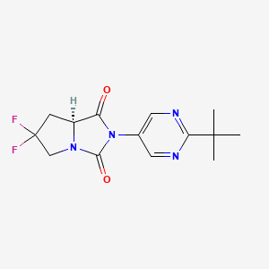 molecular formula C14H16F2N4O2 B7449814 (7aS)-2-(2-tert-butylpyrimidin-5-yl)-6,6-difluoro-7,7a-dihydro-5H-pyrrolo[1,2-c]imidazole-1,3-dione 