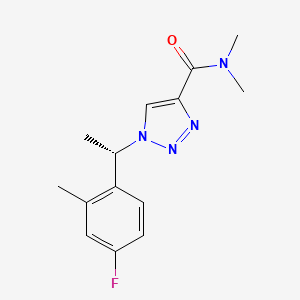 molecular formula C14H17FN4O B7449822 1-[(1S)-1-(4-fluoro-2-methylphenyl)ethyl]-N,N-dimethyltriazole-4-carboxamide 