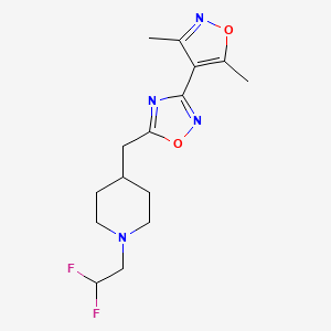 molecular formula C15H20F2N4O2 B7449836 5-[[1-(2,2-Difluoroethyl)piperidin-4-yl]methyl]-3-(3,5-dimethyl-1,2-oxazol-4-yl)-1,2,4-oxadiazole 