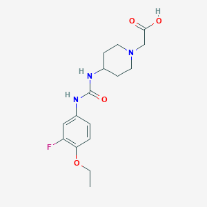 molecular formula C16H22FN3O4 B7449850 2-[4-[(4-Ethoxy-3-fluorophenyl)carbamoylamino]piperidin-1-yl]acetic acid 