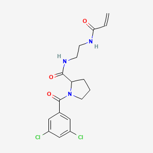 molecular formula C17H19Cl2N3O3 B7449858 N-(2-{[1-(3,5-dichlorobenzoyl)pyrrolidin-2-yl]formamido}ethyl)prop-2-enamide 