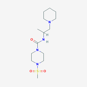 molecular formula C14H28N4O3S B7449865 4-methylsulfonyl-N-(1-piperidin-1-ylpropan-2-yl)piperazine-1-carboxamide 