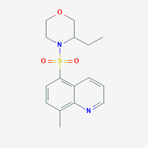 molecular formula C16H20N2O3S B7449886 3-Ethyl-4-(8-methylquinolin-5-yl)sulfonylmorpholine 
