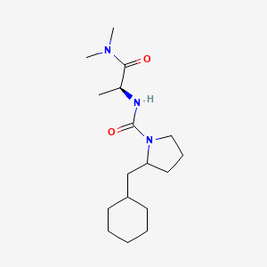 molecular formula C17H31N3O2 B7449893 2-(cyclohexylmethyl)-N-[(2S)-1-(dimethylamino)-1-oxopropan-2-yl]pyrrolidine-1-carboxamide 