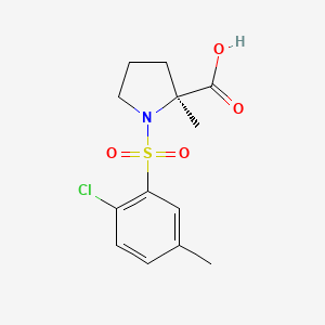 molecular formula C13H16ClNO4S B7449897 (2S)-1-(2-chloro-5-methylphenyl)sulfonyl-2-methylpyrrolidine-2-carboxylic acid 