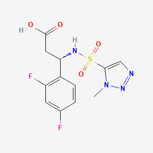 molecular formula C12H12F2N4O4S B7449907 (3S)-3-(2,4-difluorophenyl)-3-[(3-methyltriazol-4-yl)sulfonylamino]propanoic acid 