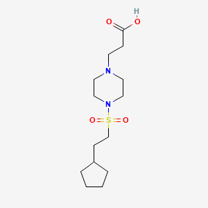molecular formula C14H26N2O4S B7449911 3-[4-(2-Cyclopentylethylsulfonyl)piperazin-1-yl]propanoic acid 