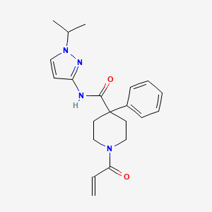 molecular formula C21H26N4O2 B7449943 4-phenyl-1-(prop-2-enoyl)-N-[1-(propan-2-yl)-1H-pyrazol-3-yl]piperidine-4-carboxamide 