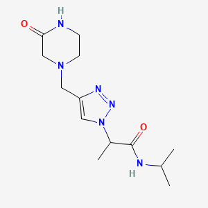 molecular formula C13H22N6O2 B7449950 2-[4-[(3-oxopiperazin-1-yl)methyl]triazol-1-yl]-N-propan-2-ylpropanamide 