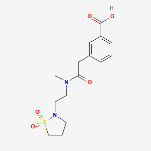 molecular formula C15H20N2O5S B7449953 3-[2-[2-(1,1-Dioxo-1,2-thiazolidin-2-yl)ethyl-methylamino]-2-oxoethyl]benzoic acid 